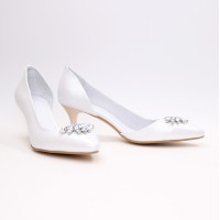 Туфлі-човники з білої шкіри Арт. 657-2/36-38323