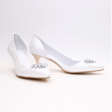 Туфлі-човники з білої шкіри Арт. 657-2/36-38323