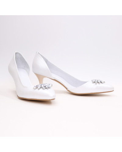 Туфлі-човники з білої шкіри Арт. 657-2/36-38323