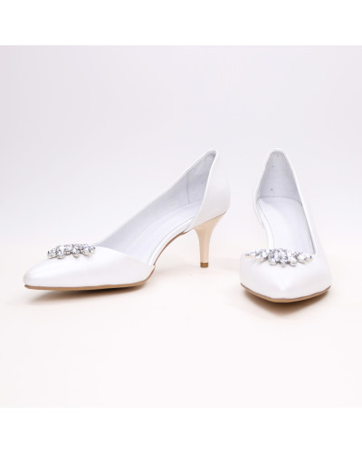 Туфлі-човники з білої шкіри Арт. 657-2/36-38323