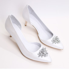 Туфлі-човники з білої шкіри Арт. 657-2/36-38323