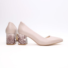 Туфлі-човники з бежевої шкіри Арт. 657-2/47Ок