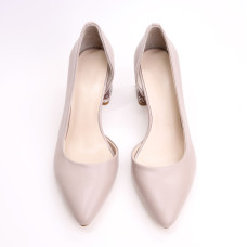 Туфлі-човники з бежевої шкіри Арт. 657-2/47Ок
