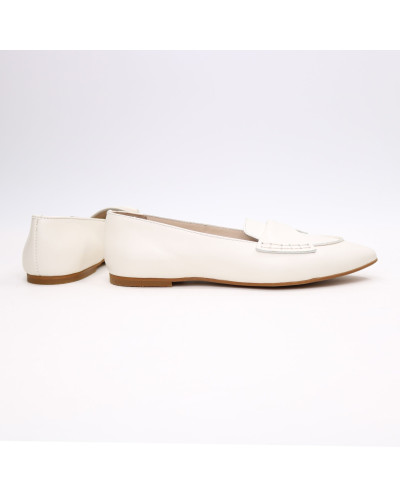 Бежевые балетки из натуральной кожи с острым носком (Арт.17-11)