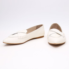 Бежеві шкіряні балетки з гострим носком — універсальний вибір для кожного дня (Арт. 17‑11)