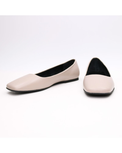 Бежевые балетки с квадратным носком (Арт.072-2)