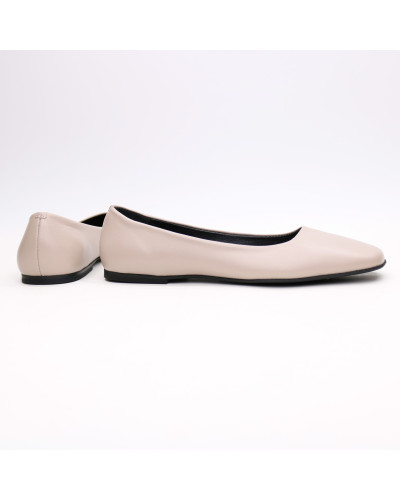 Бежевые балетки с квадратным носком (Арт.072-2)