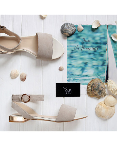 Босоножки из бежевой кожи и замши Арт.: 06-2/33(2)