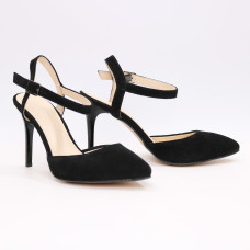 Босоножки из черной замши на шпильке Арт. 35-6/35