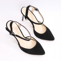 Босоножки из черной замши на шпильке Арт. 35-6/35