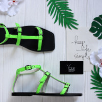 Босоніжки з шкіри неон Арт. 073-4