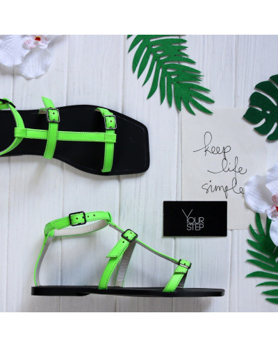 Босоніжки з шкіри неон Арт. 073-4