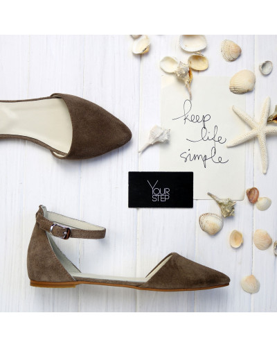 Босоніжки з замші кольору капучино Арт.: 17-3