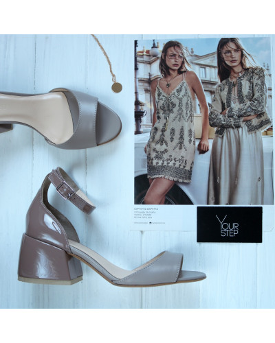 Бежеві босоніжки на підборах Арт. 605-11/w324Ок