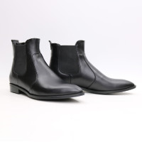 Челсі із чорної шкіри з гострим носом Арт. 104-3