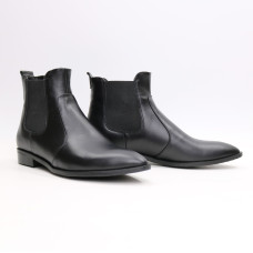 Челсі із чорної шкіри з гострим носом Арт. 104-3