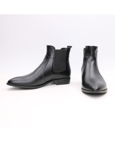 Челсі із чорної шкіри з гострим носом Арт. 104-3