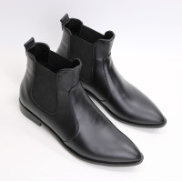 Челсі із чорної шкіри з гострим носом Арт. 104-3