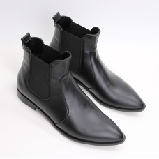 Челсі із чорної шкіри з гострим носом Арт. 104-3