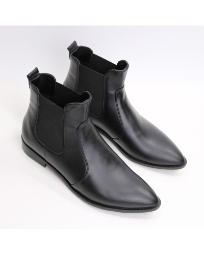 Челсі із чорної шкіри з гострим носом Арт. 104-3