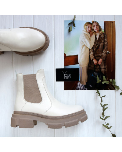 Челсі з бежевої шкіри Арт. 12-1/260