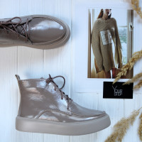 Ботинки из темно-бежевого наплака  Арт. 156-7/Ls15