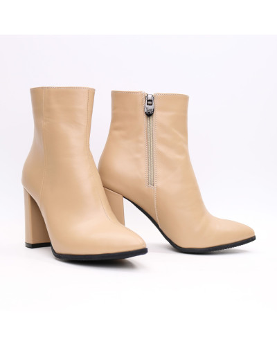 Ботинки на обтяжном каблуке из карамельной кожи Арт. 35-10/44Ок