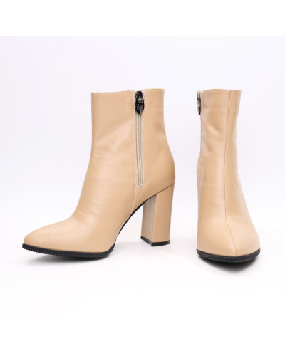 Ботинки на обтяжном каблуке из карамельной кожи Арт. 35-10/44Ок