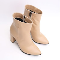 Ботинки на обтяжном каблуке из карамельной кожи Арт. 35-10/44Ок