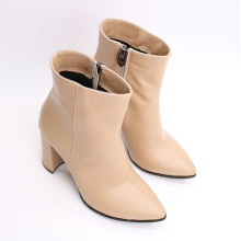 Ботинки на обтяжном каблуке из карамельной кожи Арт. 35-10/44Ок