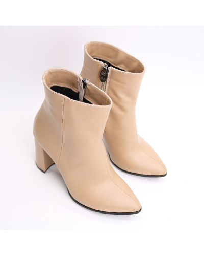 Ботинки на обтяжном каблуке из карамельной кожи Арт. 35-10/44Ок