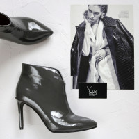 Ботинки из темно-серого наплака на шпильке Арт. 35-15/60Kr