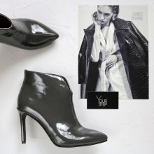 Ботинки из темно-серого наплака на шпильке Арт. 35-15/60Kr