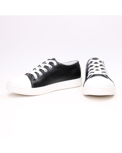 Чорні шкіряні кеди Арт. Em-1