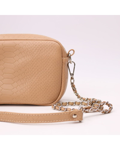 Крос-боді з карамельної шкіри під рептилію Арт. YS-1015(B1)