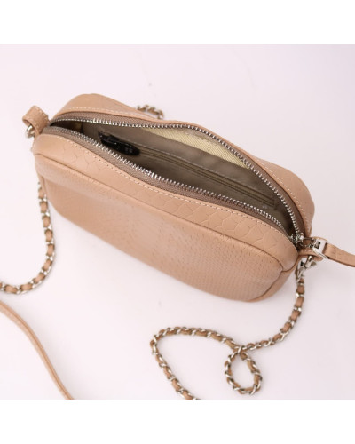 Крос-боді з карамельної шкіри під рептилію Арт. YS-1015(B1)