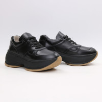 Кросівки з чорної шкіри Арт. 15-2/184