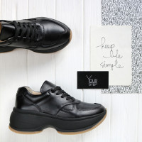 Кросівки з чорної шкіри Арт. 15-2/184