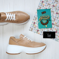 Кросівки з карамельної шкіри Арт. 15-2/184