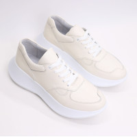 Кросівки з бежевої шкіри Арт. 15-2/199