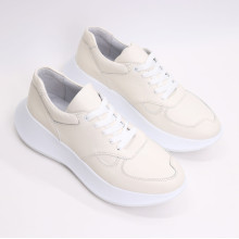 Кросівки з бежевої шкіри Арт. 15-2/199