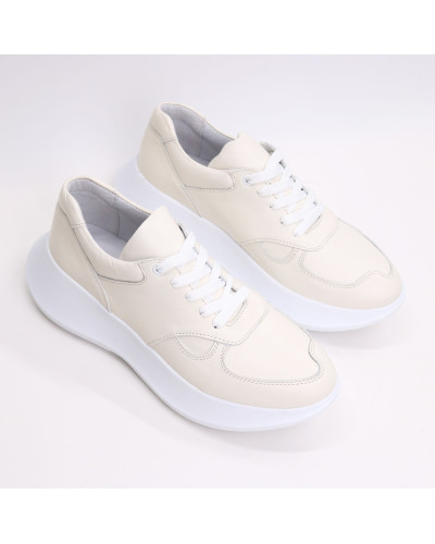 Кросівки з бежевої шкіри Арт. 15-2/199