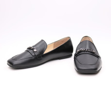 Чорні лофери з квадратним носом Арт. 072-4-3827