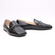 Чорні лофери з квадратним носом Арт. 072-4-3827