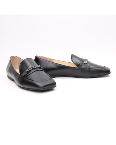 Чорні лофери з квадратним носом Арт. 072-4-3827