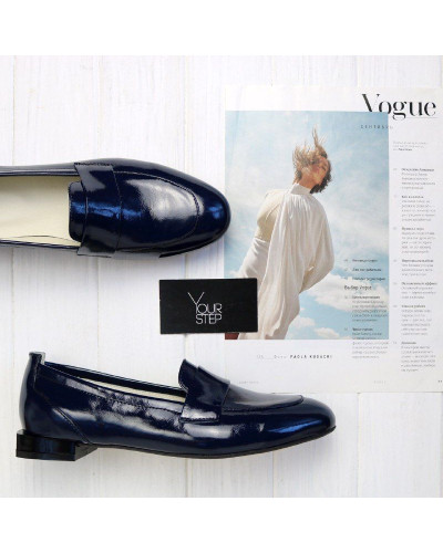 Лаковые лоферы в синем цвете Арт. 156-1П/33