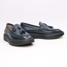 Лофери із синьої шкіри Арт. 156-6/Hill3-R