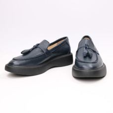 Лофери із синьої шкіри Арт. 156-6/Hill3-R