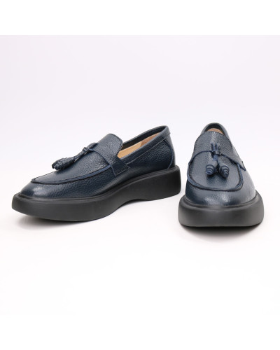 Лофери із синьої шкіри Арт. 156-6/Hill3-R