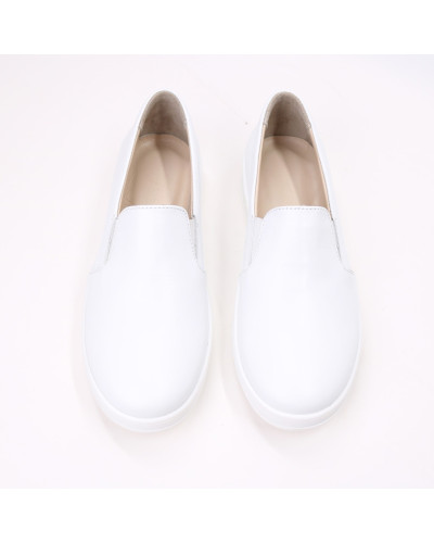 Мокасини із білої шкіри Арт. Em-3